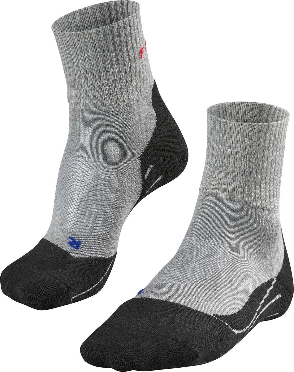 FALKE tk2 cool short anti-blaar dik lyocell functioneel materiaal wandelsokken heren grijs - maat 42-43