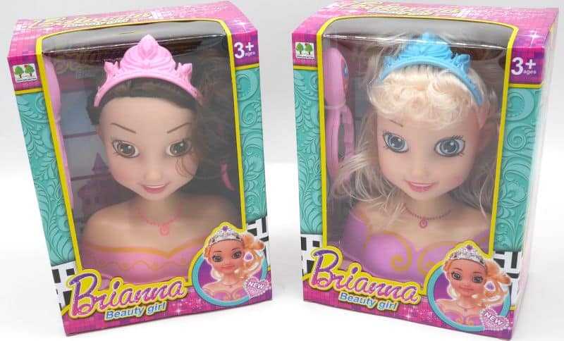 Jonotoys Mini kapkop met roze of zwart haar