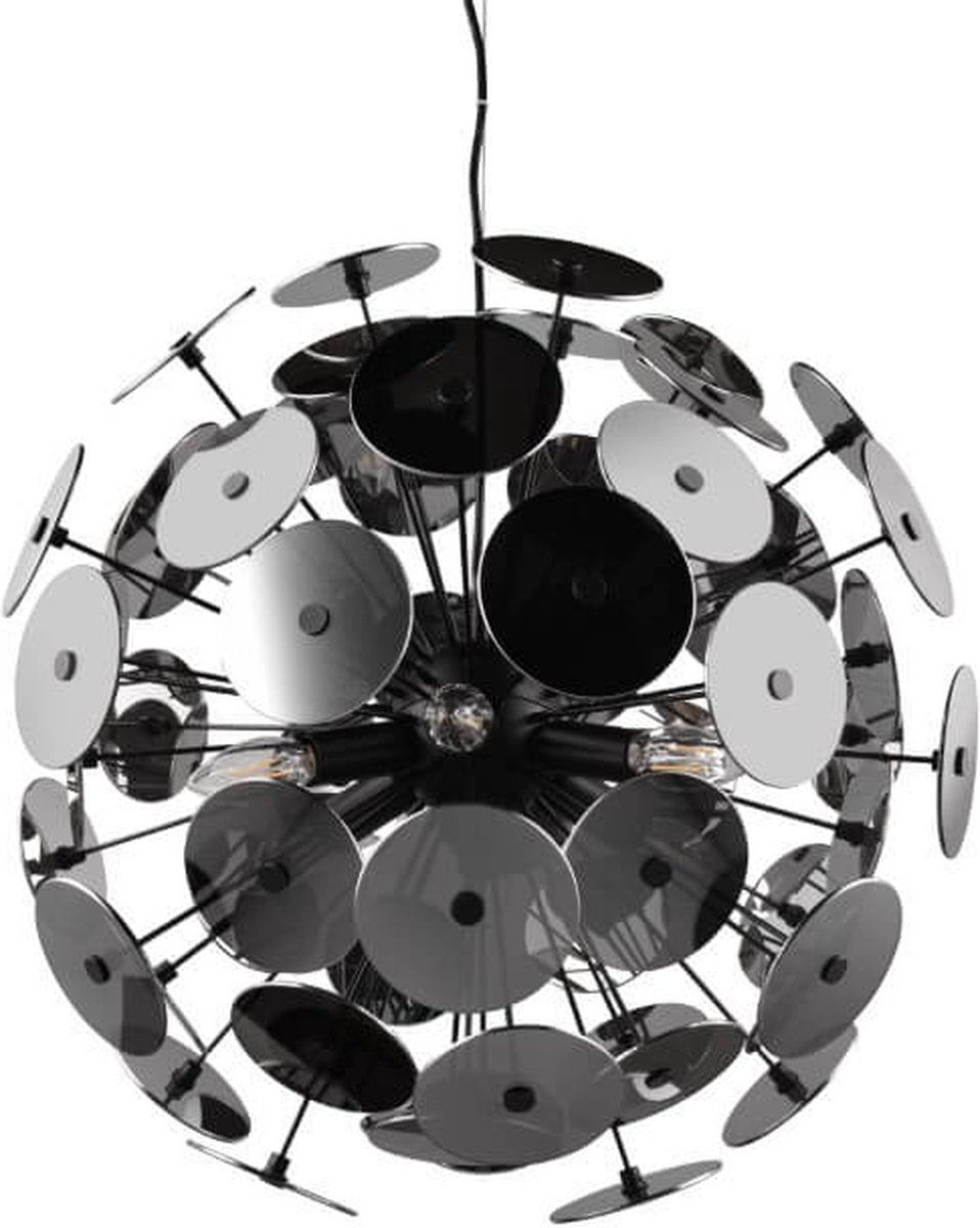 TRIO discalgo - hanglamp - zwart mat - plexi in rookkleur - excl. 6x e14 4w