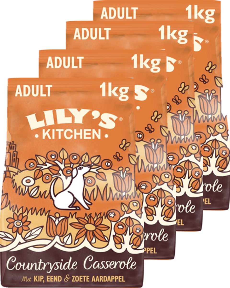 Lily's Kitchen - hondenvoer - droogvoer - stoofpotje countryside met kip eend - 4 x 1 kg