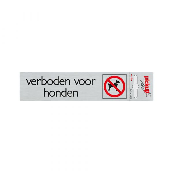 Bord Alulook Verboden voor honden - 165x44 mm zelfklevend.