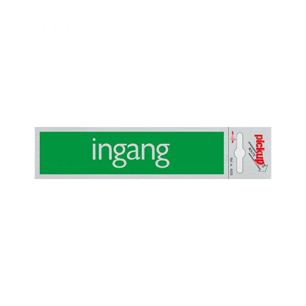 Bord Alulook Ingang - 165x44 mm zelfklevend.