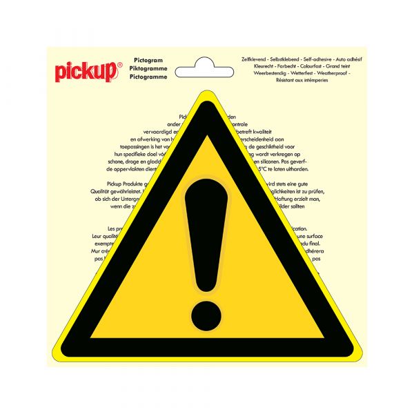 Sticker Gevaar - 200 mm driehoek.