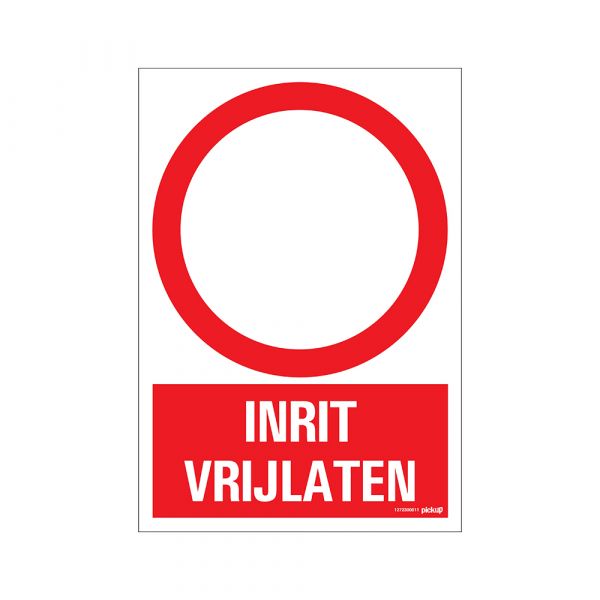 Bord Inrit vrijlaten - 230x330 mm.