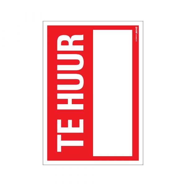 Bord Te huur - 230x330 mm.