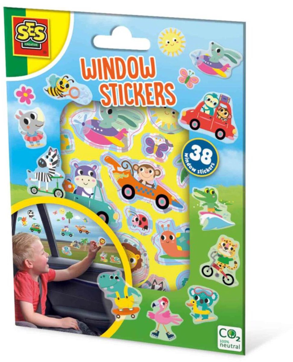 SES Creative Ses - raamstickers - 38 herbruikbare raamstickers - vakantie thema