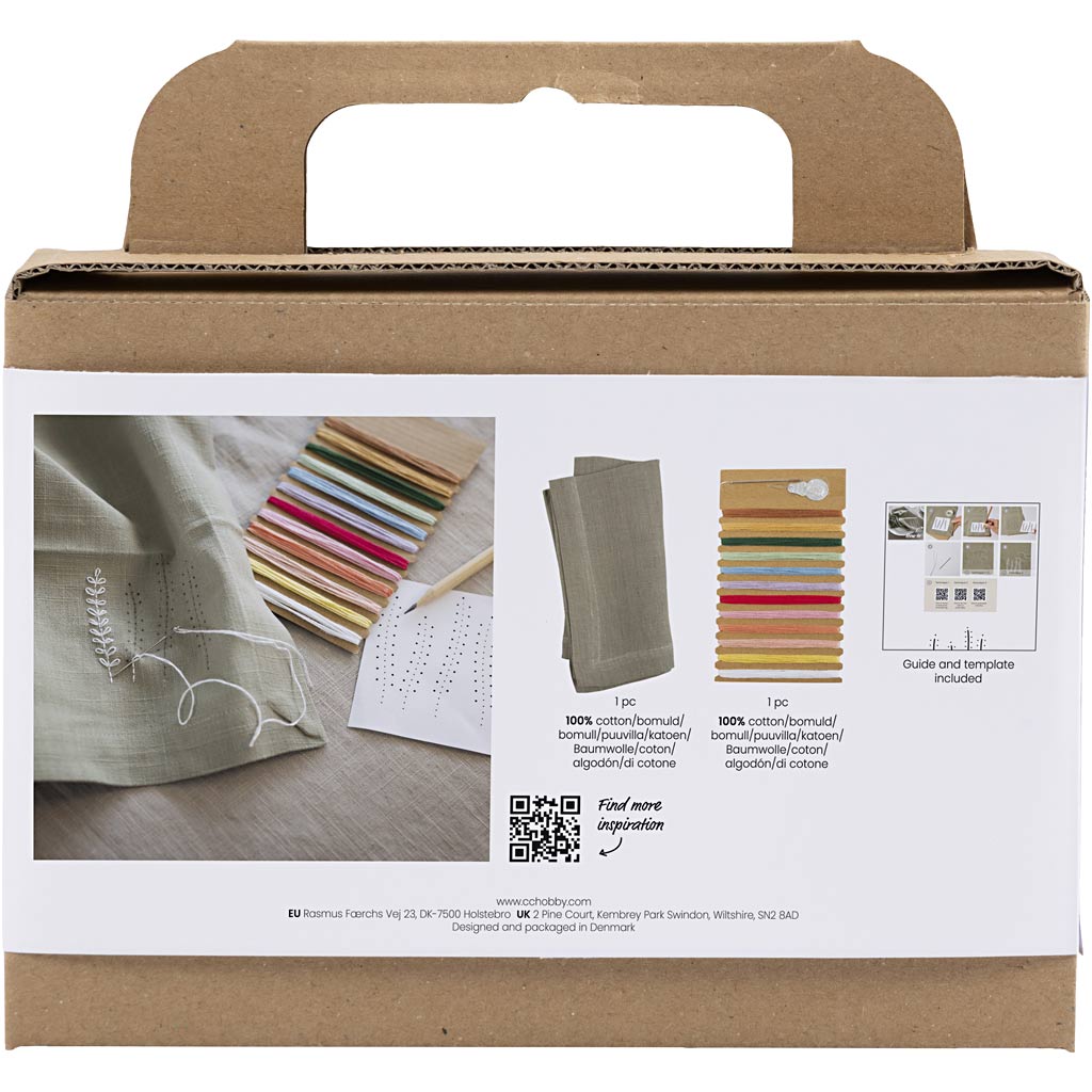 Creativ Company Https: www.cchobby.nl mini-hobbyset-borduren-servet-dusty-groen-1-doos