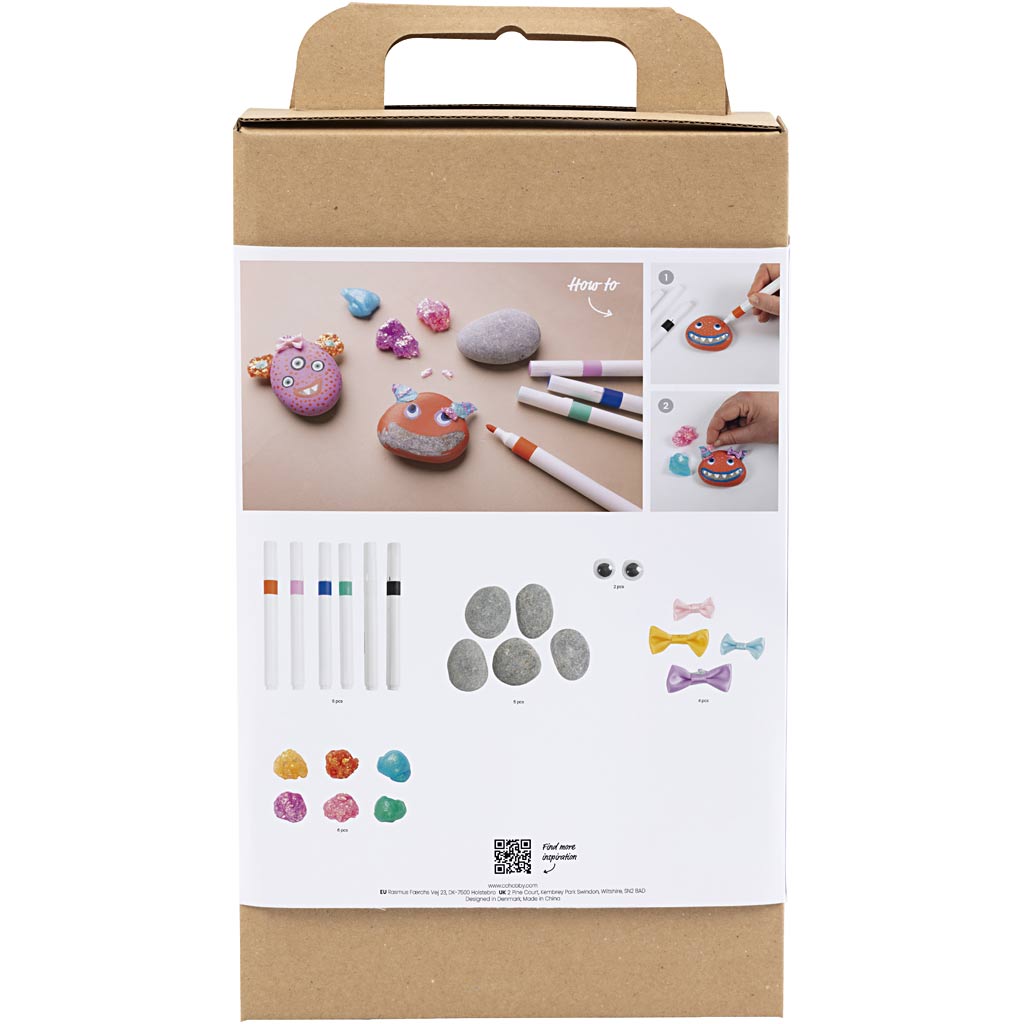Creativ Company Https: www.cchobby.nl hobbyset-steendecoratie-monster-diverse-kleuren-1-doos