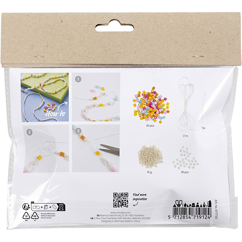 Creativ Company Https: www.cchobby.nl mini-hobbyset-sieraden-halskettingen-en-armband-diverse-kleuren-1-doos