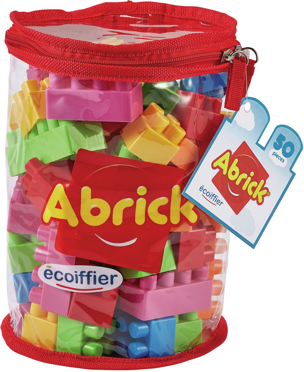 Abrick Ecoiffier bouwblokken kleur - 50dlg.