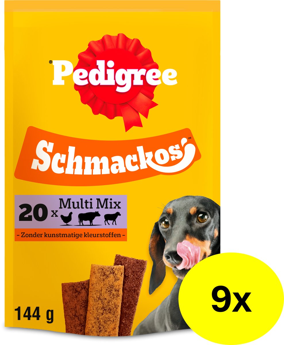 Pedigree hondensnacks - schmackos multimix - 9x20 stuks