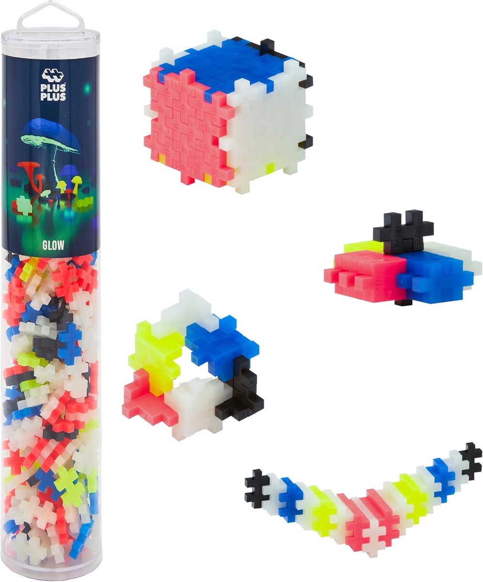 Plus-Plus glow in the dark tube 240 delige bouwset - 4283 - bouwspeelgoed - constructiespeelgoed - set met bouwstenen - vanaf 5 jaar