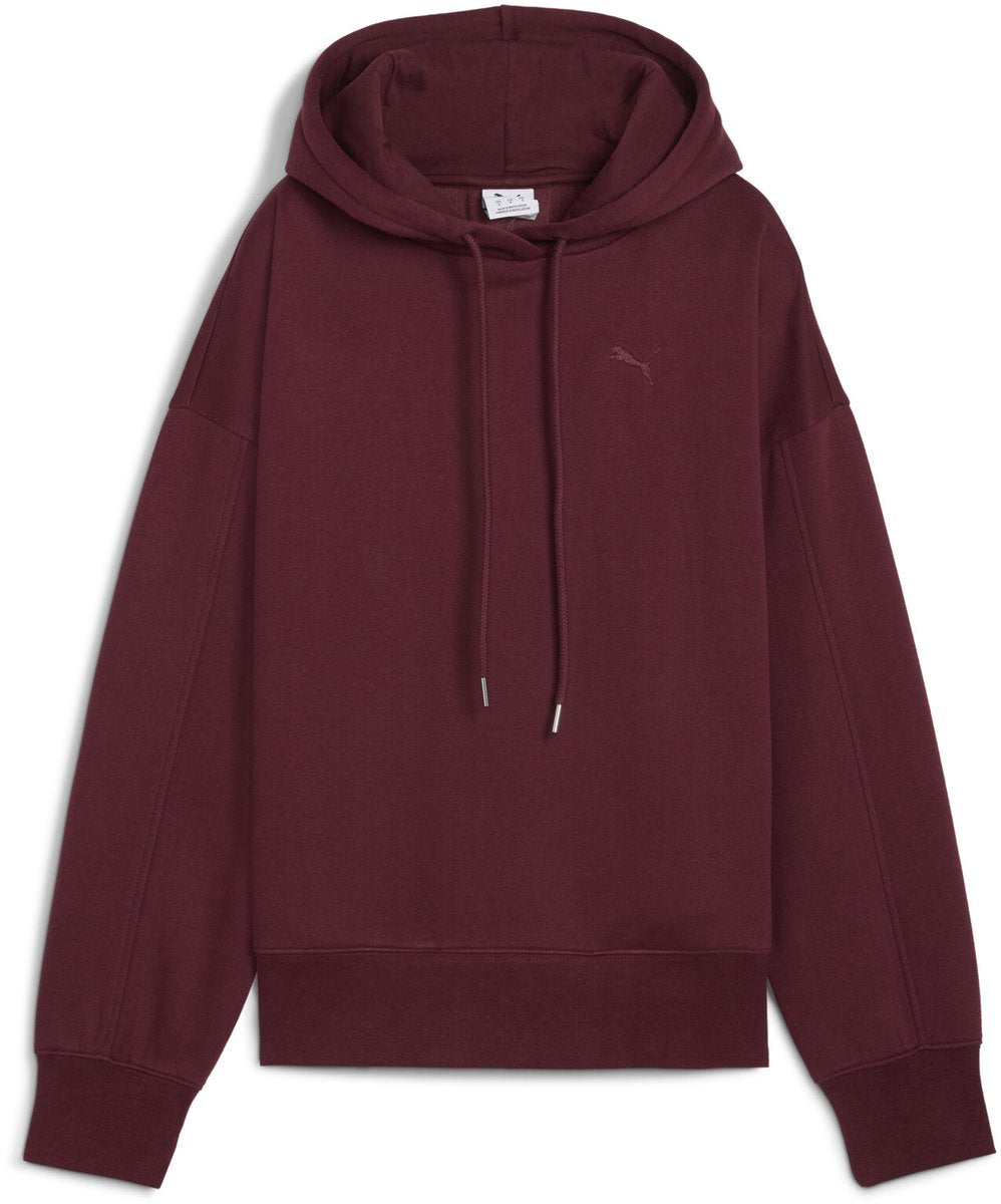 PUMA her oversized hoodie fl dames trui - ruby shimmer