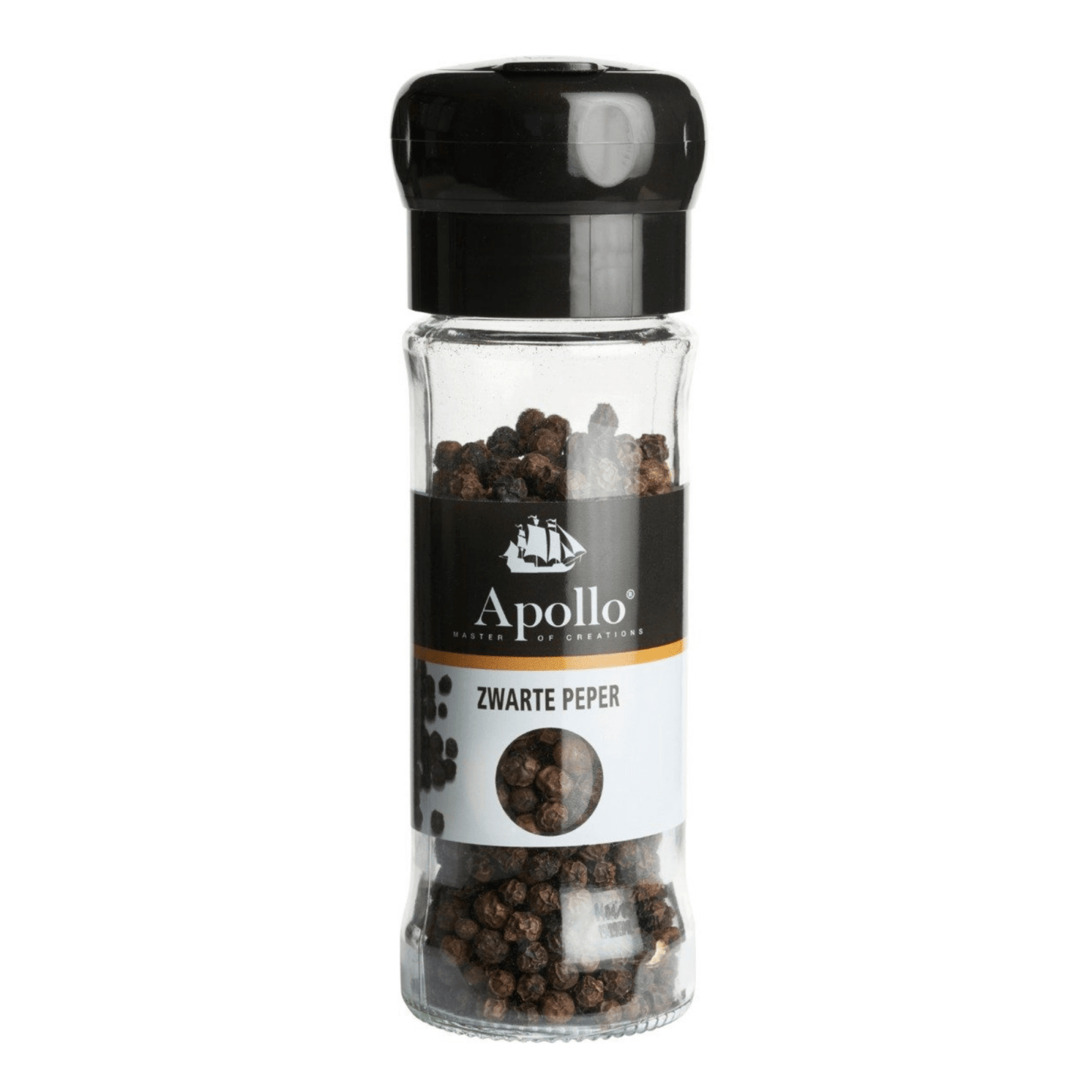 Apollo zwarte peper heel strooimolen (6x 45gr)