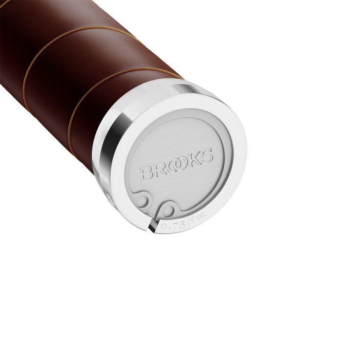 BROOKS Slender leather grips (100+130mm) - antic brown