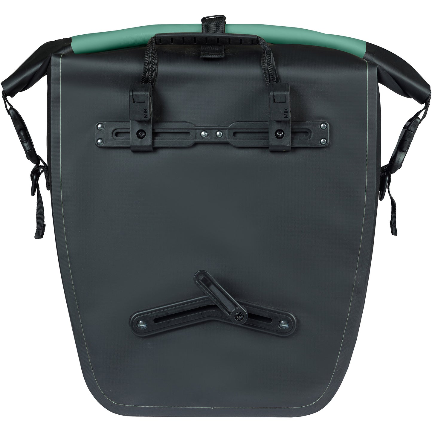 BASIL Enkele fietstas rivo l tarppaulin mik 25-31l 14 x 28 x 43 cm - groen zwart