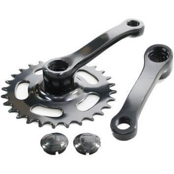 Crankstel Fausto 28T | 102mm | Staal | Zwart