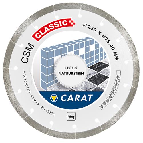 Carat Diamantzaagblad ø230x25.4 csm classic tegels