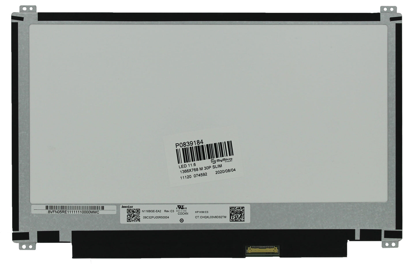 11.6 inch LCD Scherm 1366x768 Mat 30Pin eDP