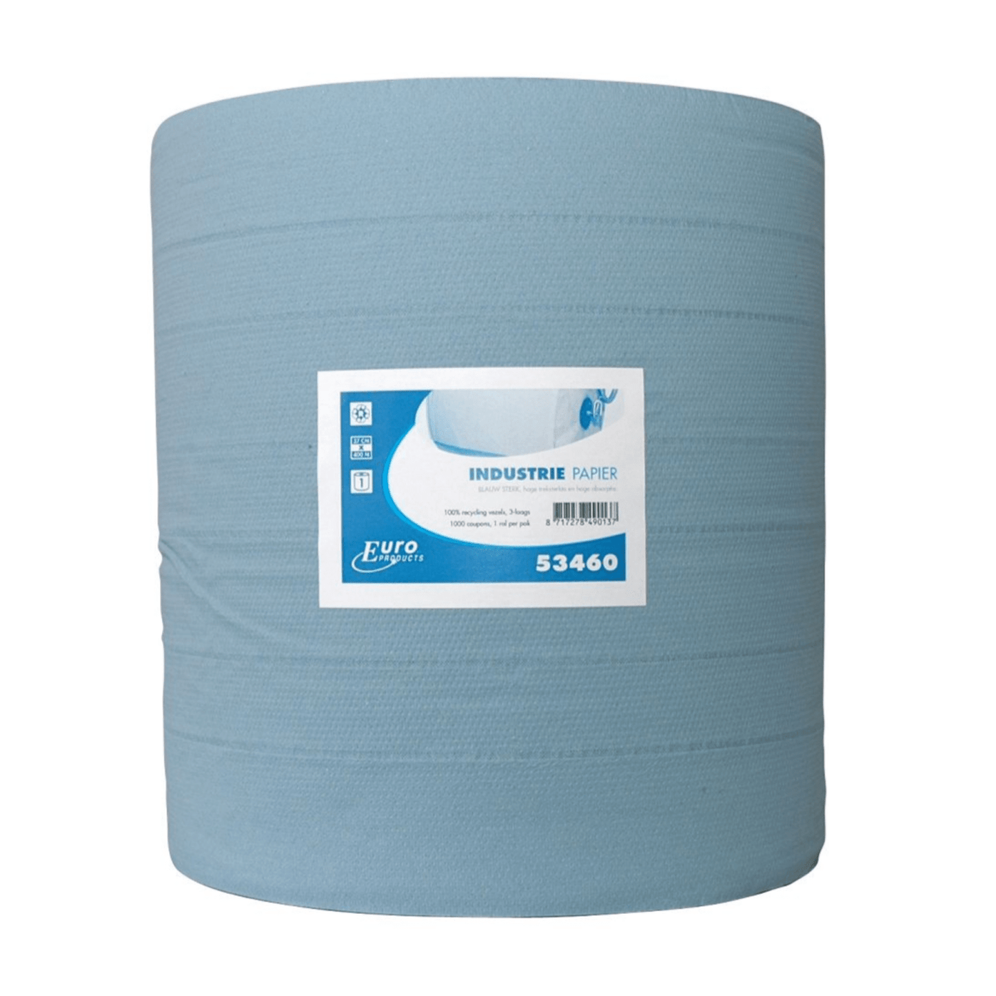 Industriepapier Blauw Sterk 3-laags (400 meter 37 cm)