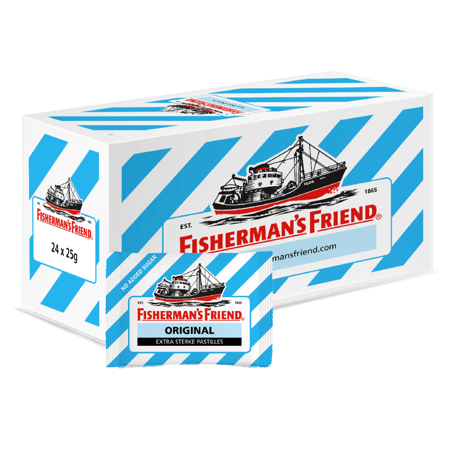 Fisherman's Friend original suikervrij - 24 zakjes x 25 gram