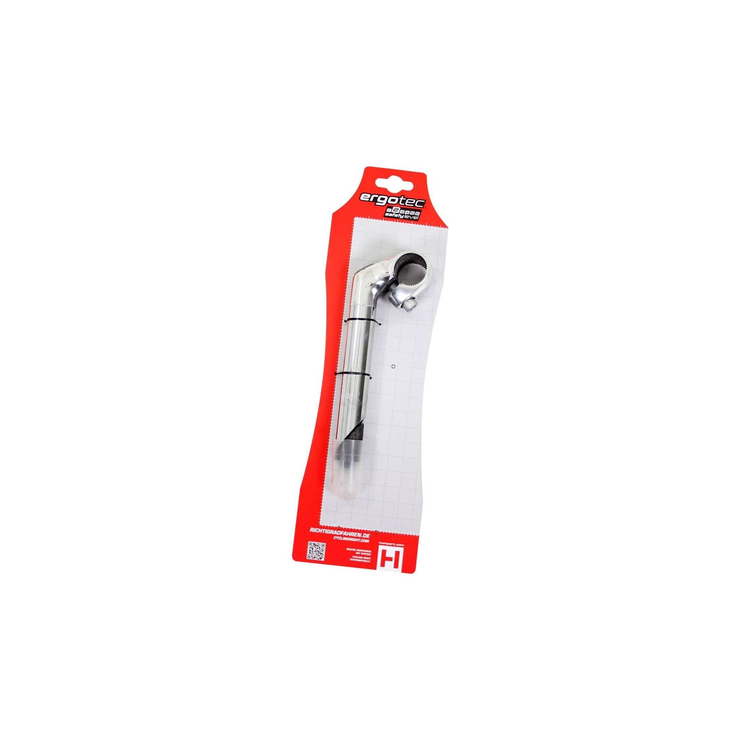 Ergotec stuurpen cat 40mm ø25,4 level 2 30 graden zilver - 127388
