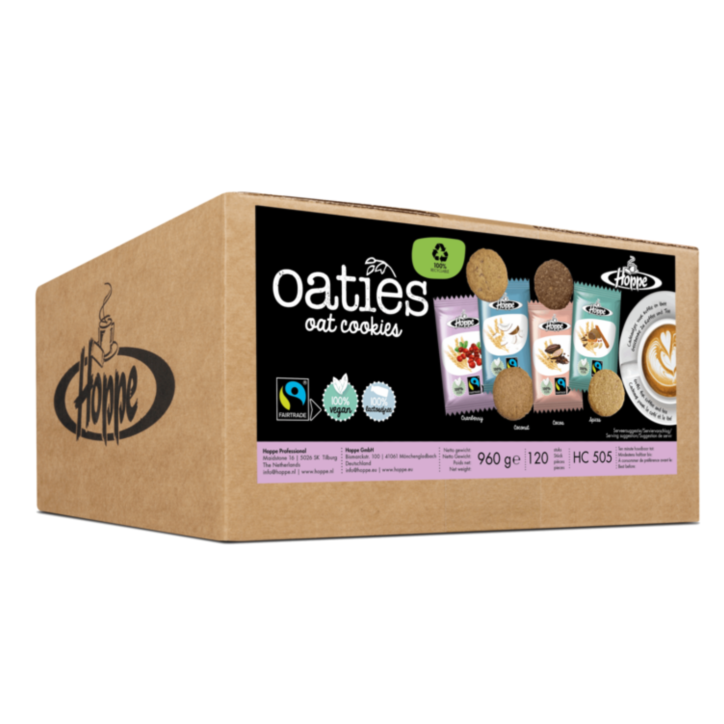 Hoppe oaties oat cookies mix fairtrade (120 stuks)