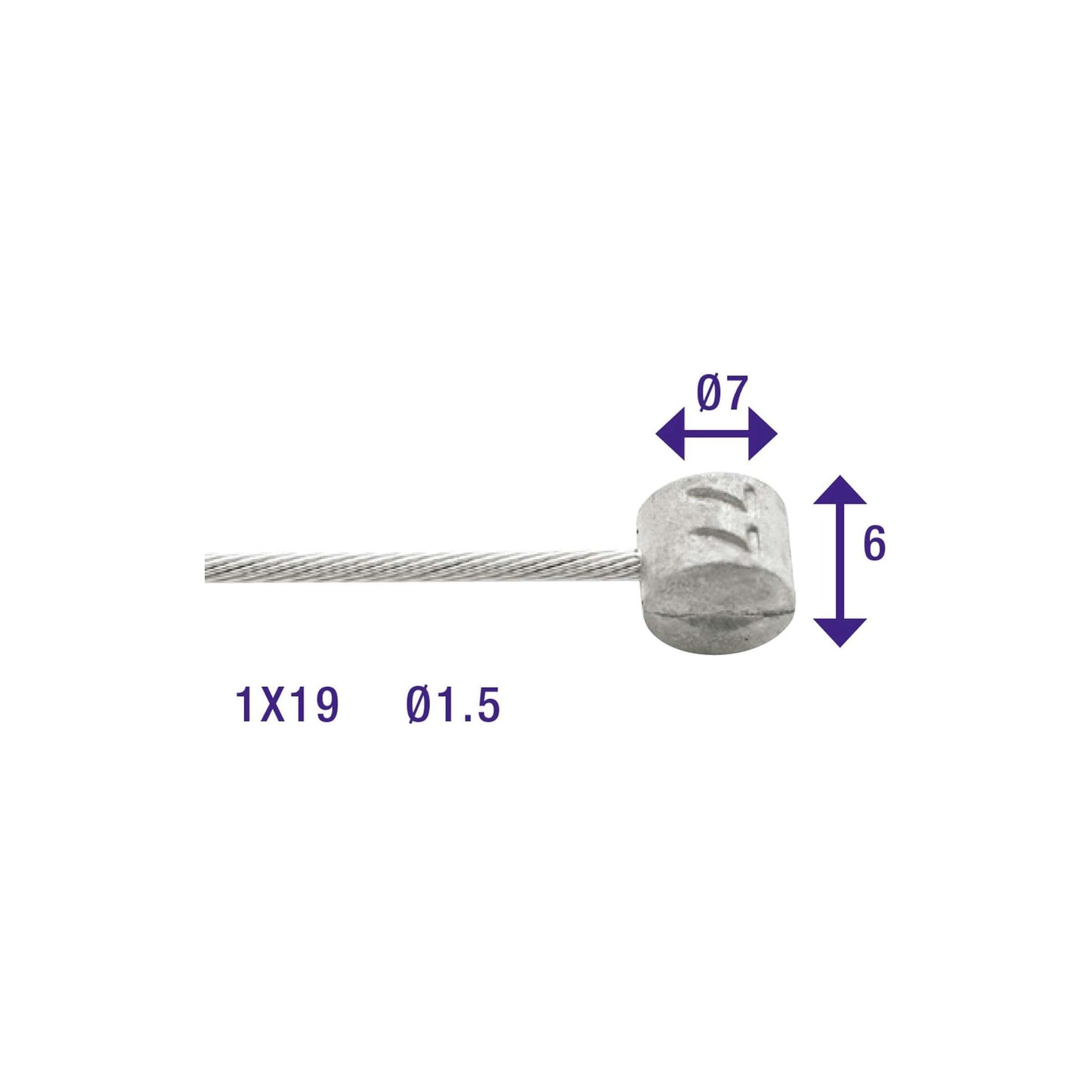 Elvedes Rem binnenkabel 2250mm gegalvaniseerd ø1,5mm t-nippel (op kaart)