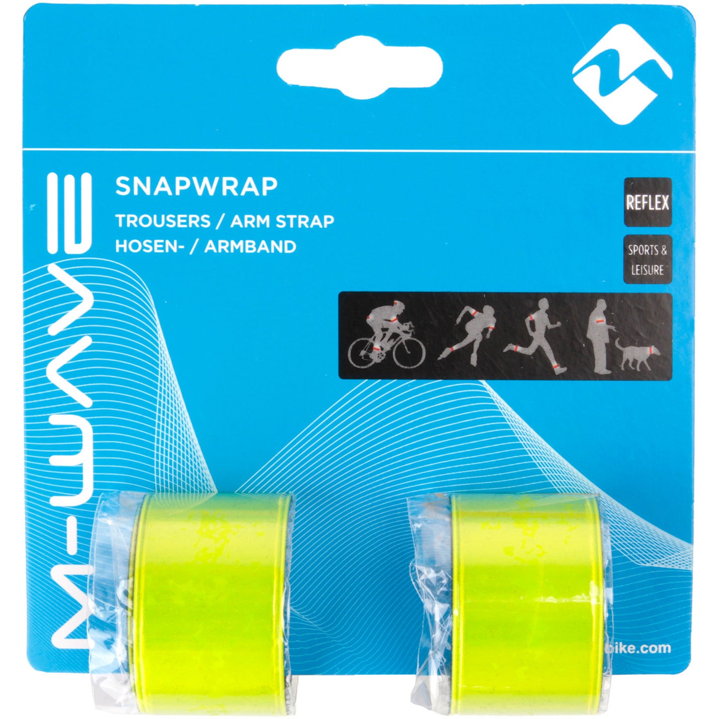 Messingschlager M-wave reflector snapwrap armen en benen geel (2st)