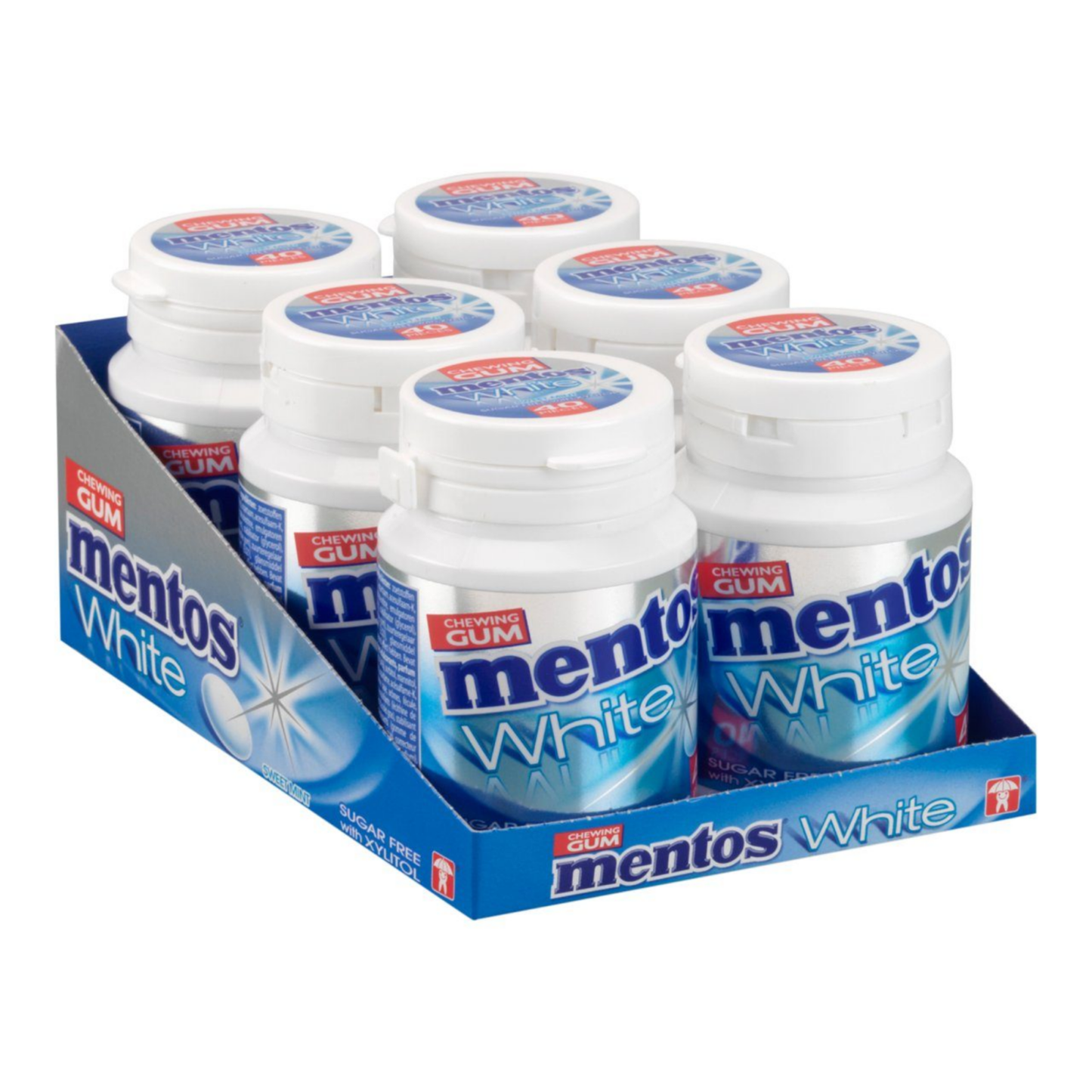 Mentos kauwgom white sweetmint bottle (6x 40 stuks)