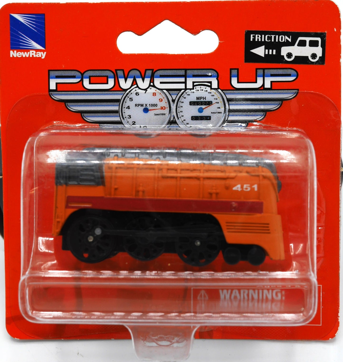 Mertex Metalen locomotief treintje met frictie aandrijving oranje