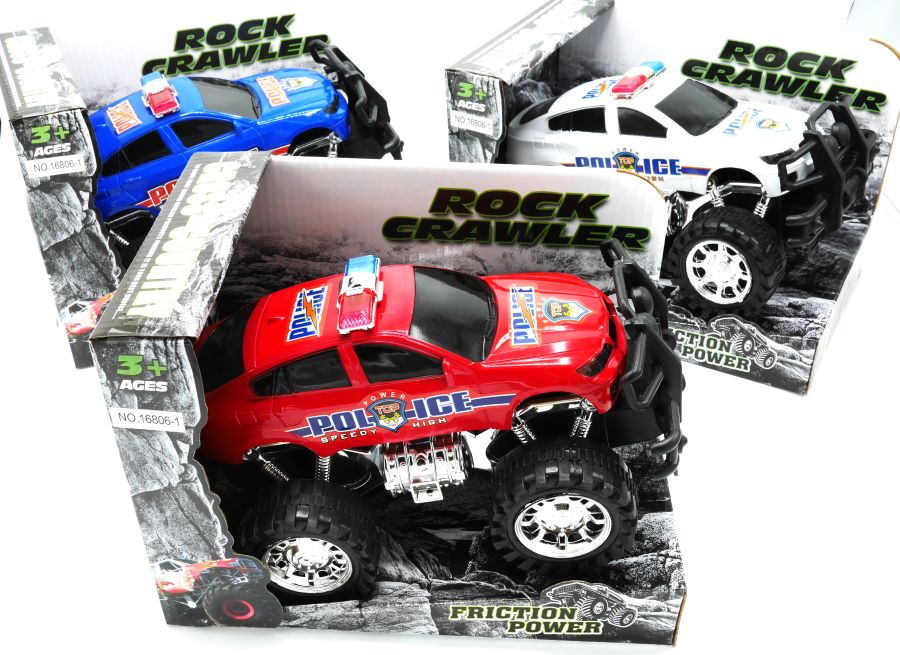 Jonotoys Rock crawler politie auto in 3 verschillende kleuren