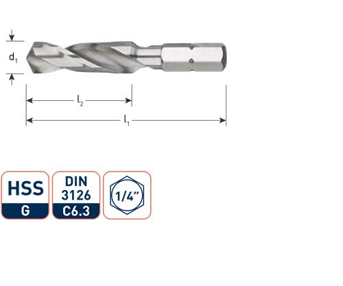 Rotec Spiraalboor hss 10.0mm 1 4 bit opname
