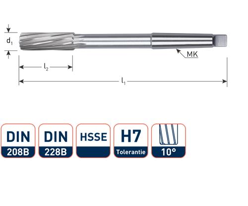 Rotec Machineruimer mc h7 28mm spir.