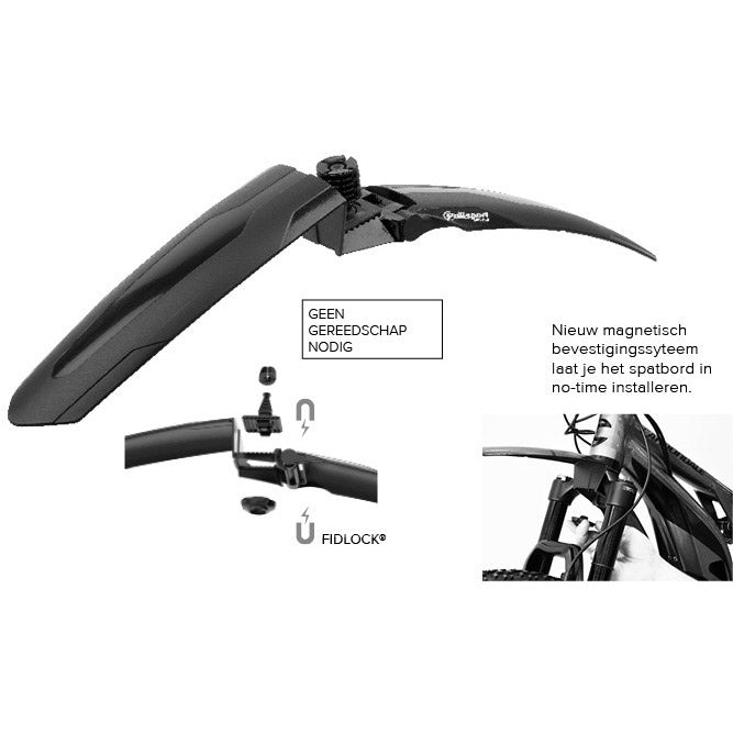 Polisport Voorspatbord Mud Mudguard Zwart