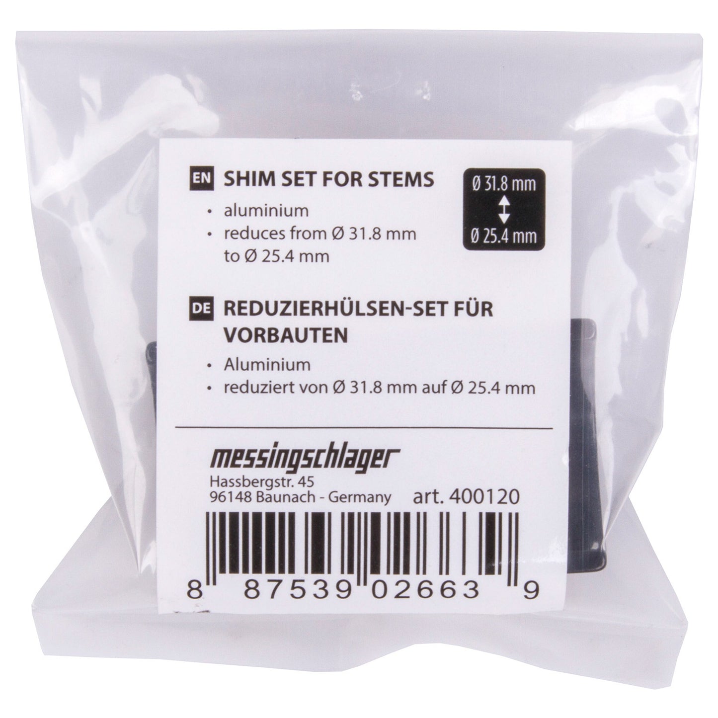 M-Wave opvulset stuur 25,4mm naar 31,8mm zwart