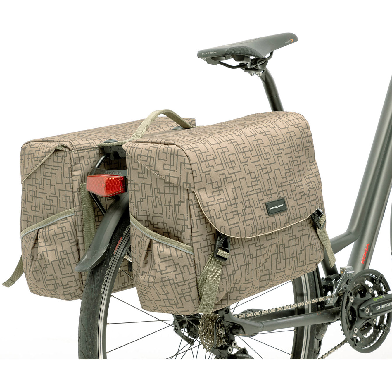 Mondi Joy Double fietstas - waterafstotend polyester - Racktime - Ivy Grey