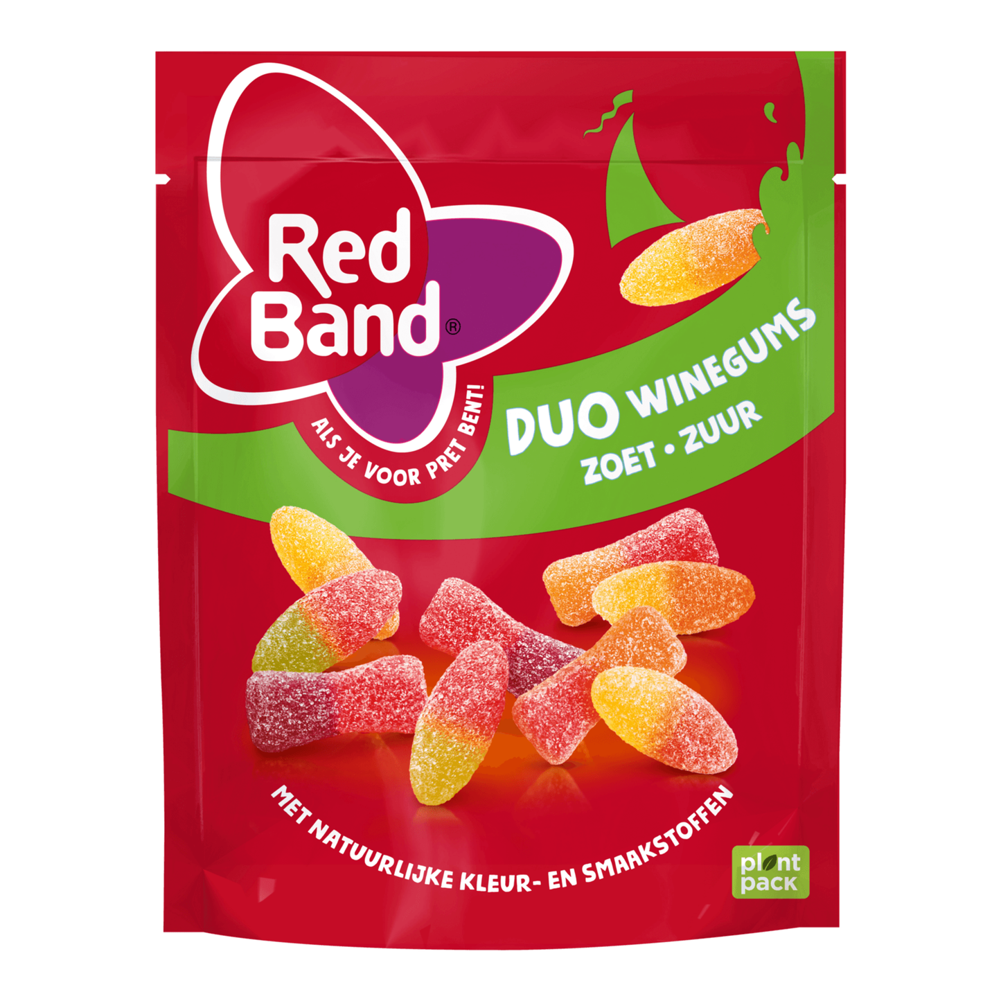 Red Band duo winegums zoet zuur - snoep fruitige combinatie - 10x215g