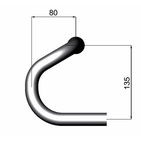Deda stuurbocht speciale ?26mm 46cm polish zilver