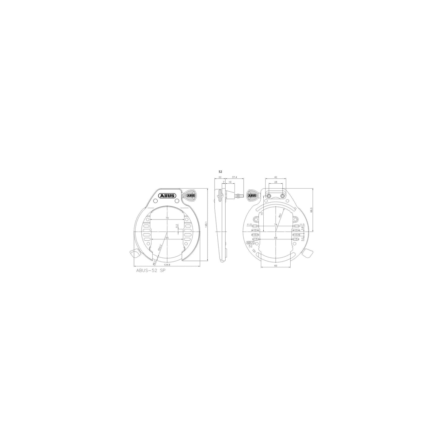 Abus Bb0901a 52lh r ringslot