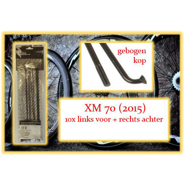 Miche spaak xm 70 2015 lv+ra gebogen kop zwart (10st)