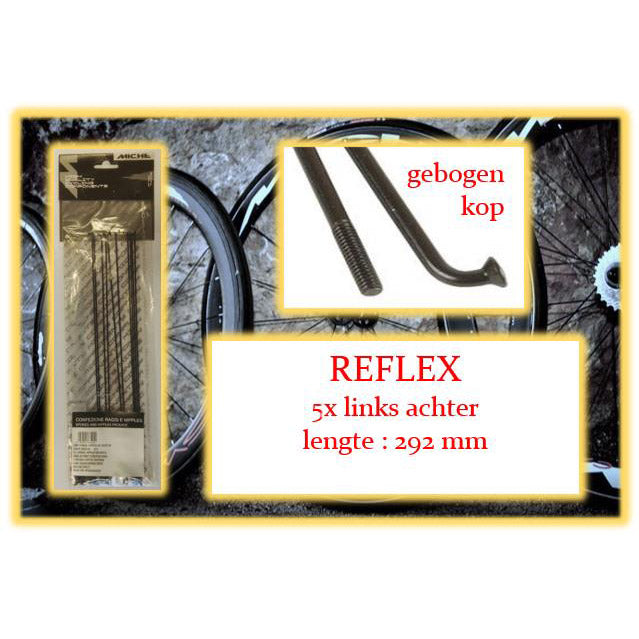Miche spaak reflex 292mm gebogen kop zwart (5st)