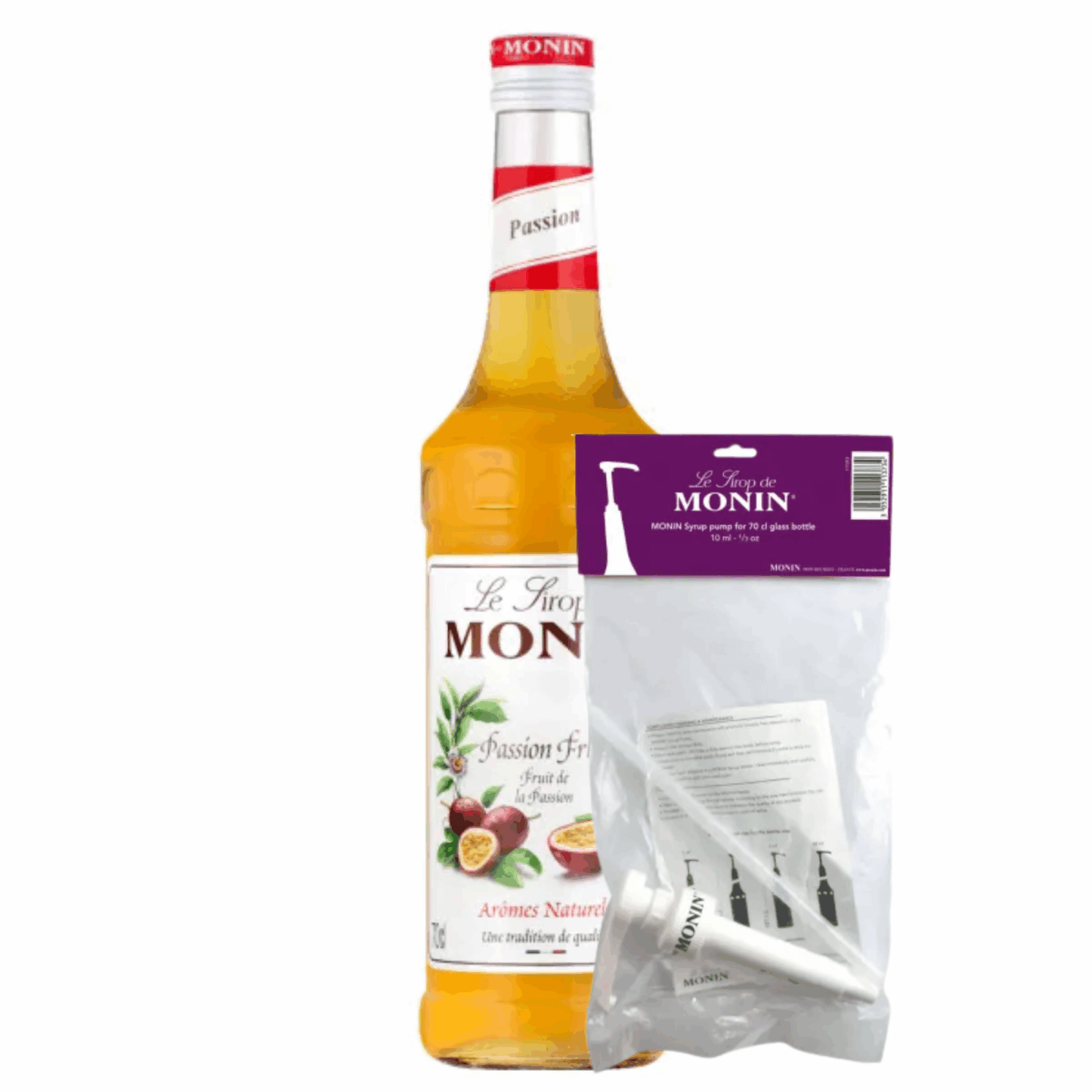 Monin siroop passion (70 cl) + siroop pompje (10ml)