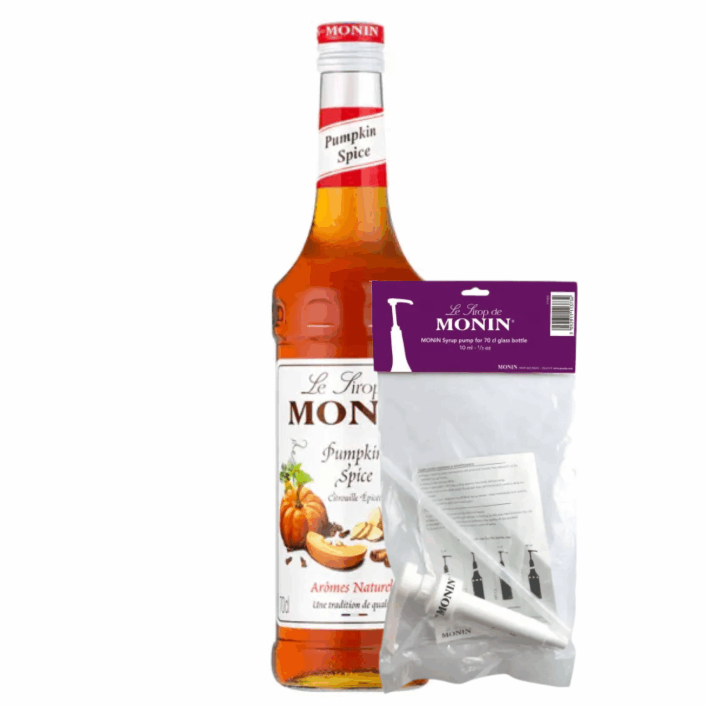 Monin siroop pumpkin spice (70 cl) + siroop pompje (10ml)