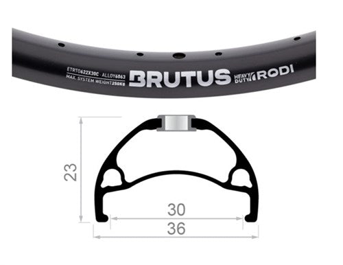 Rodi Velg 28 inch 622 brutus 30 zwart 13 extra sterk