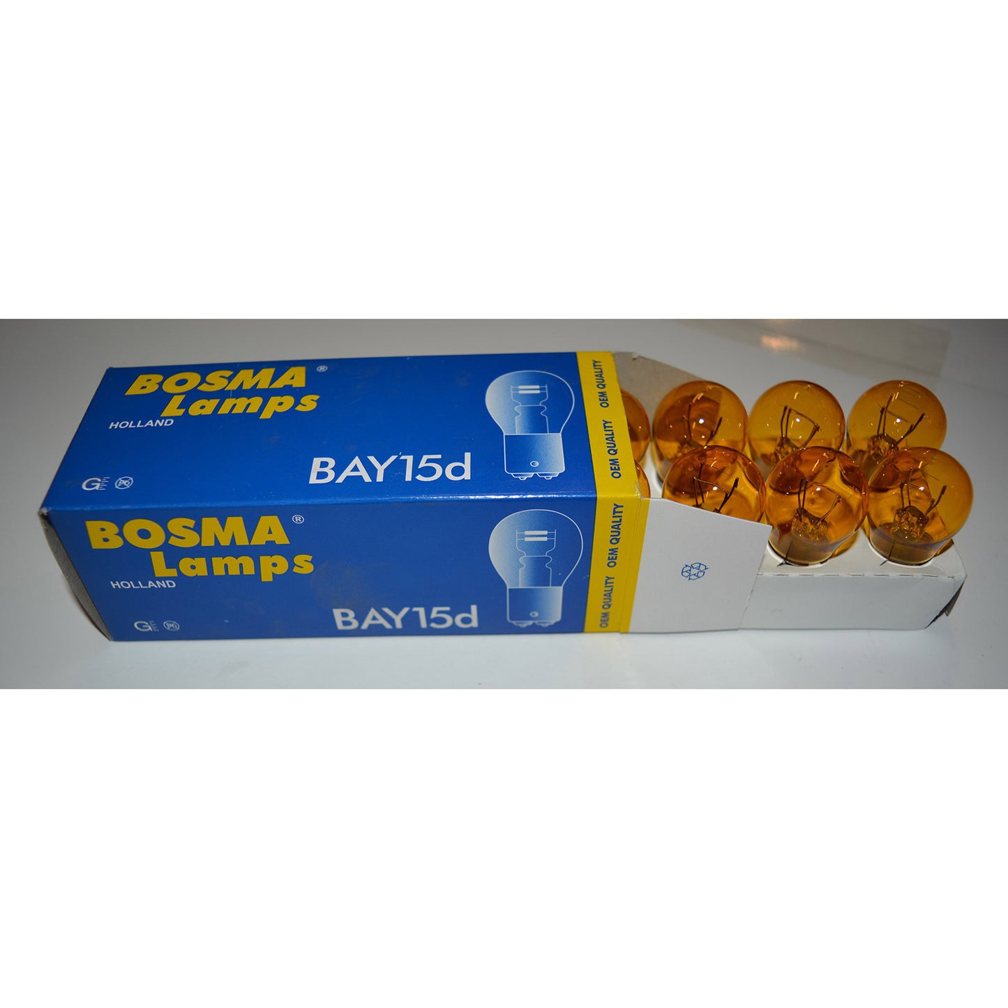 Lamp 12V-21 5W BAY15D geel