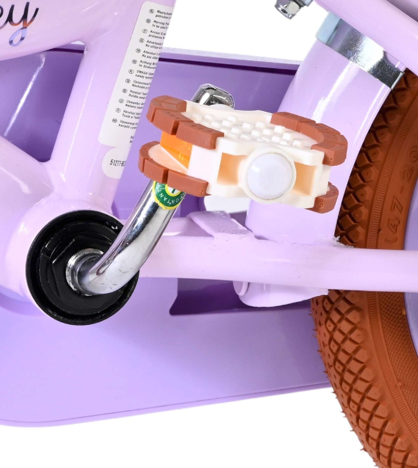 Volare ashley kinderfiets - meisjes - 12 inch - lila - twee handremmen
