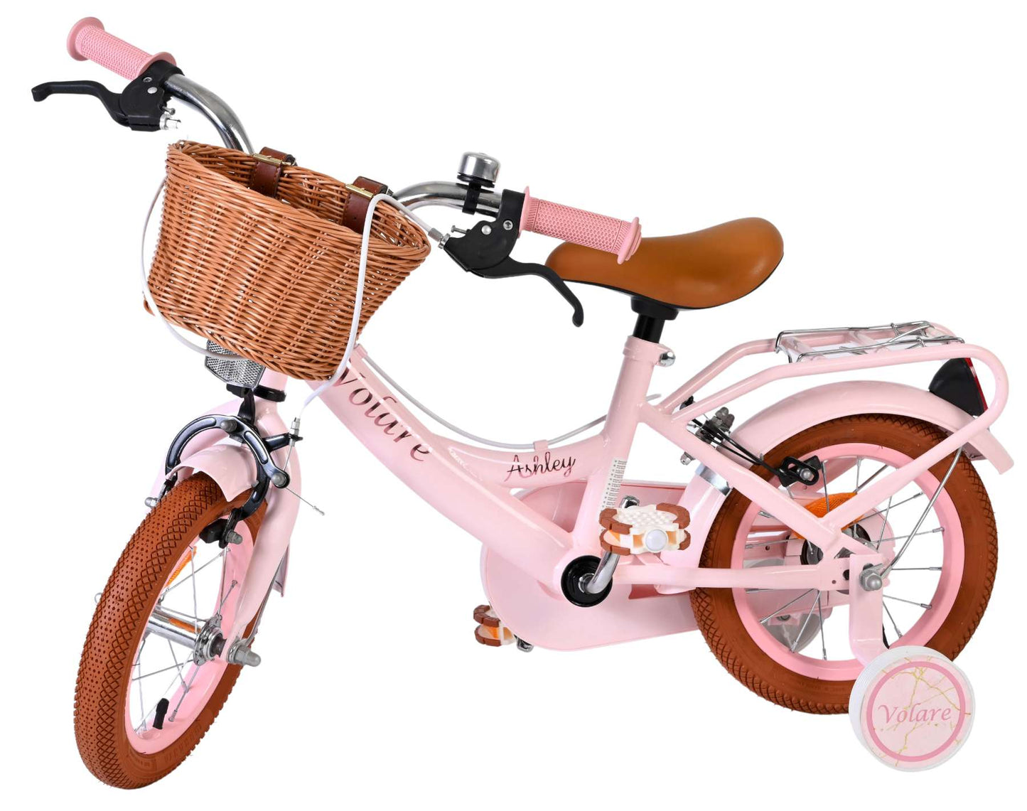 Volare ashley kinderfiets - meisjes - 12 inch - roze - twee handremmen