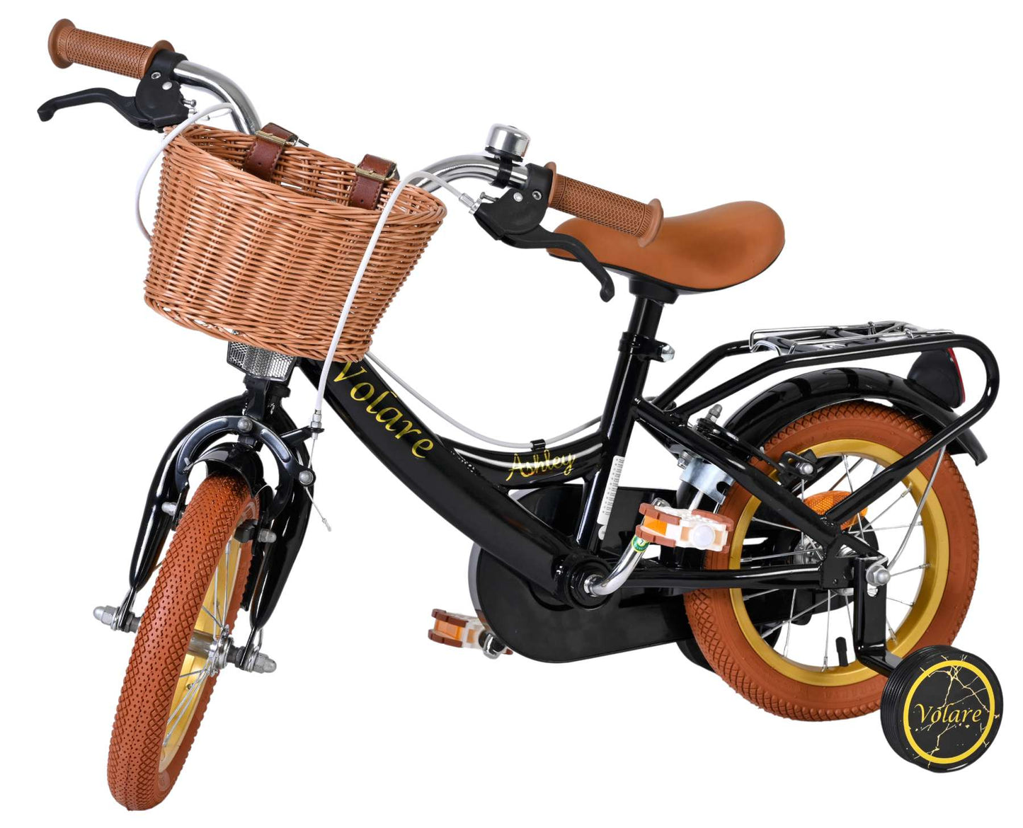 Volare ashley kinderfiets - meisjes - 12 inch - zwart - twee handremmen