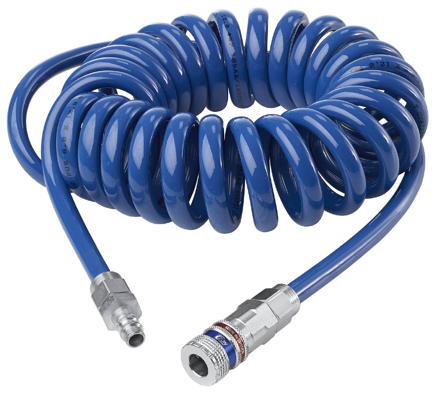 WhispAir Spiraalslang blauw 8mm